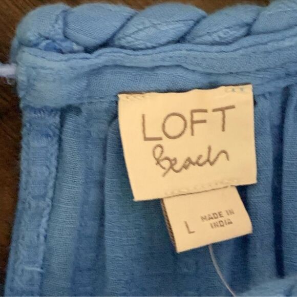 Loft beac braided belt halter midi dress size L - Picture 11 of 11